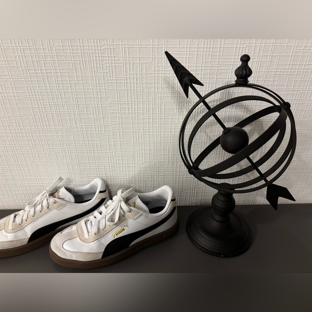 Puma White and Tan Sneakers